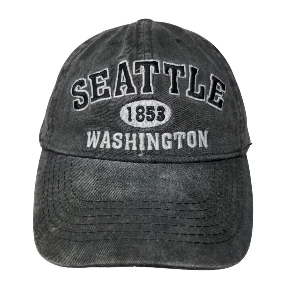 Seattle Washington 1853 Slideback Hat Gray One Size Embroidered